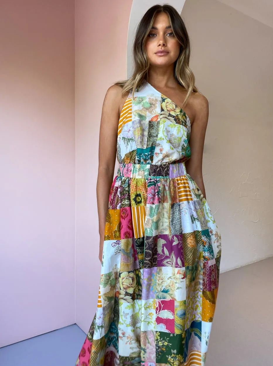 Alemais Hattie One Shoulder Midi Dress in Multi