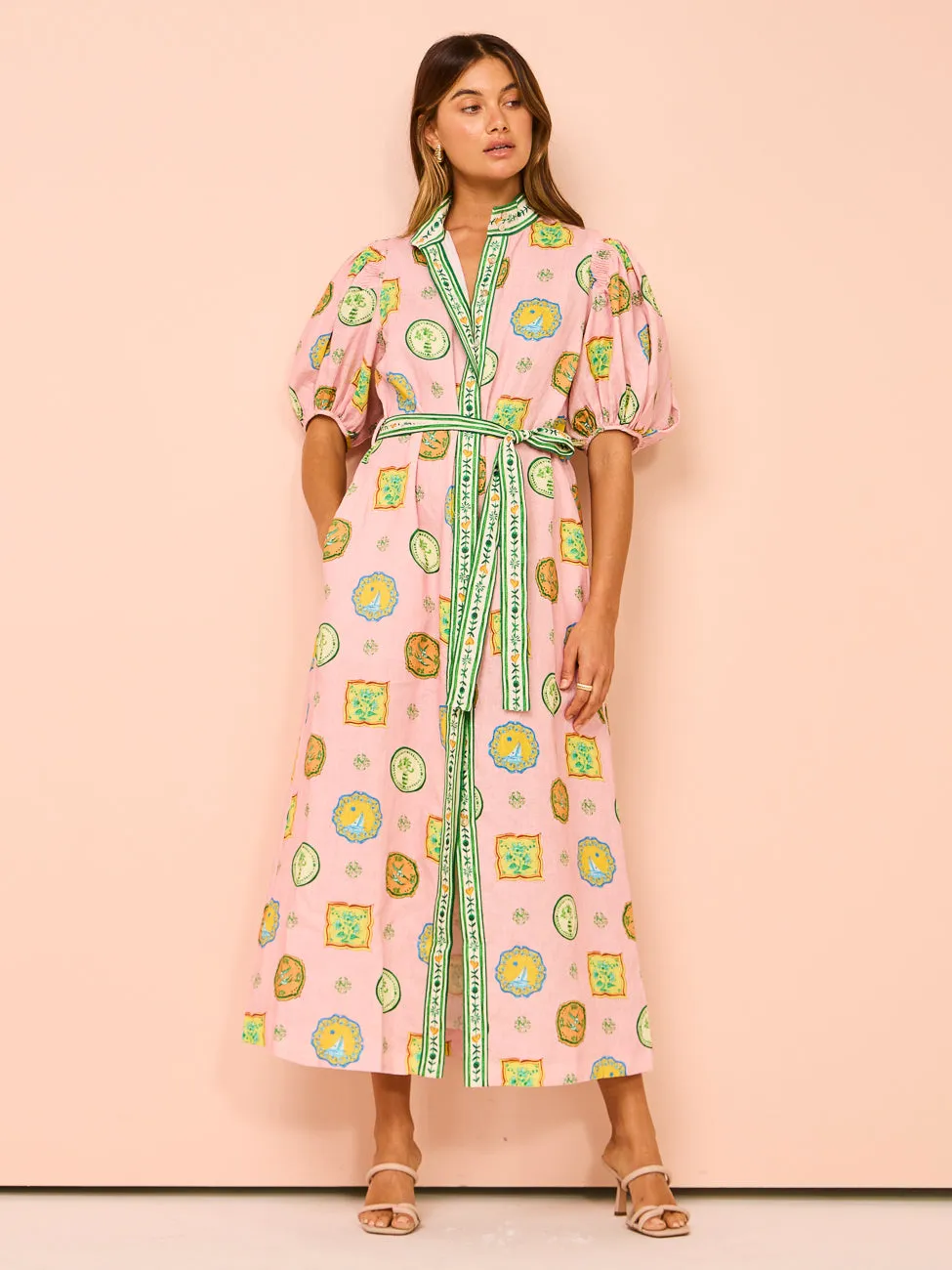 Alemais Porcelain Shirtdress in Pink