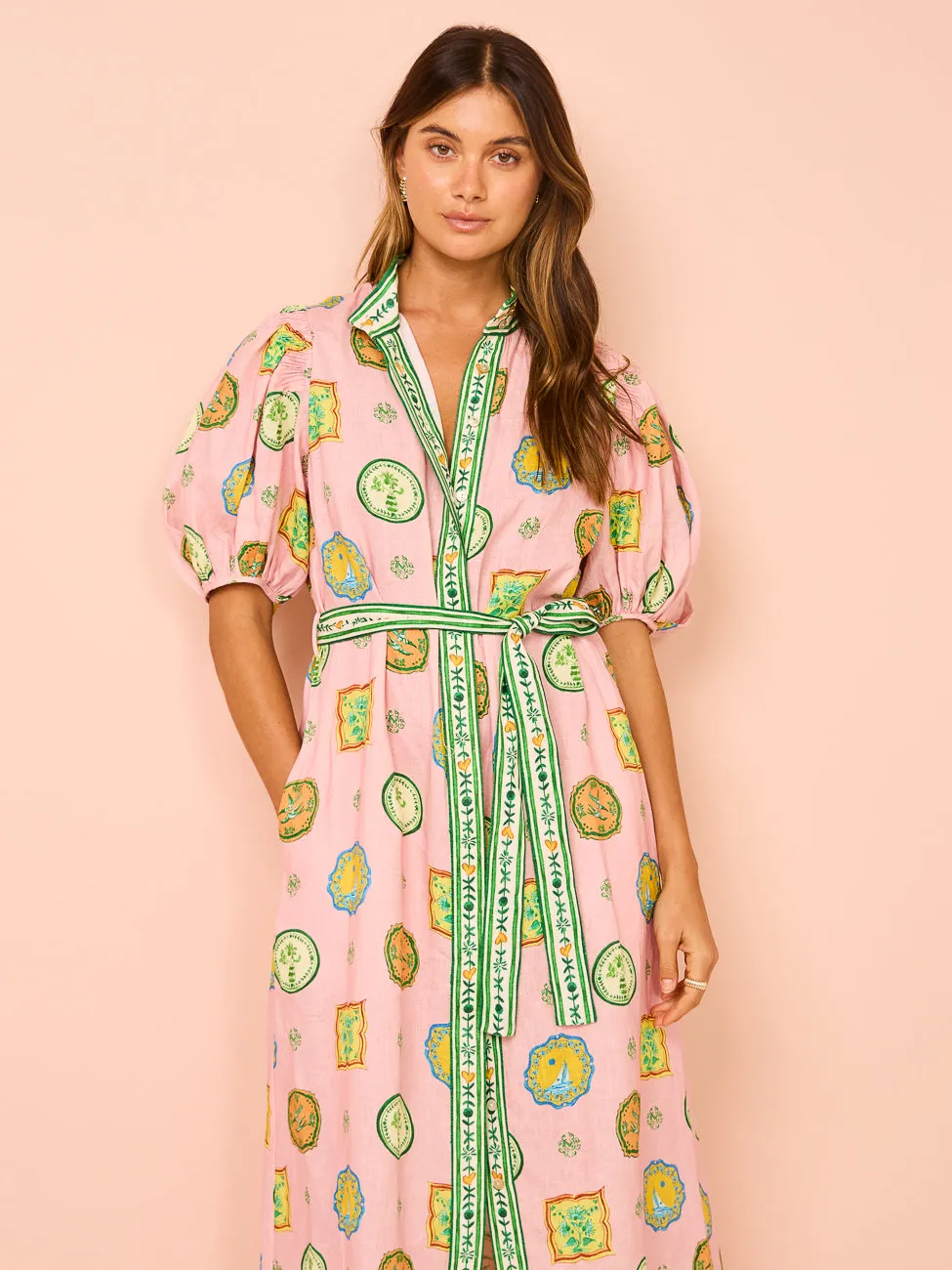 Alemais Porcelain Shirtdress in Pink