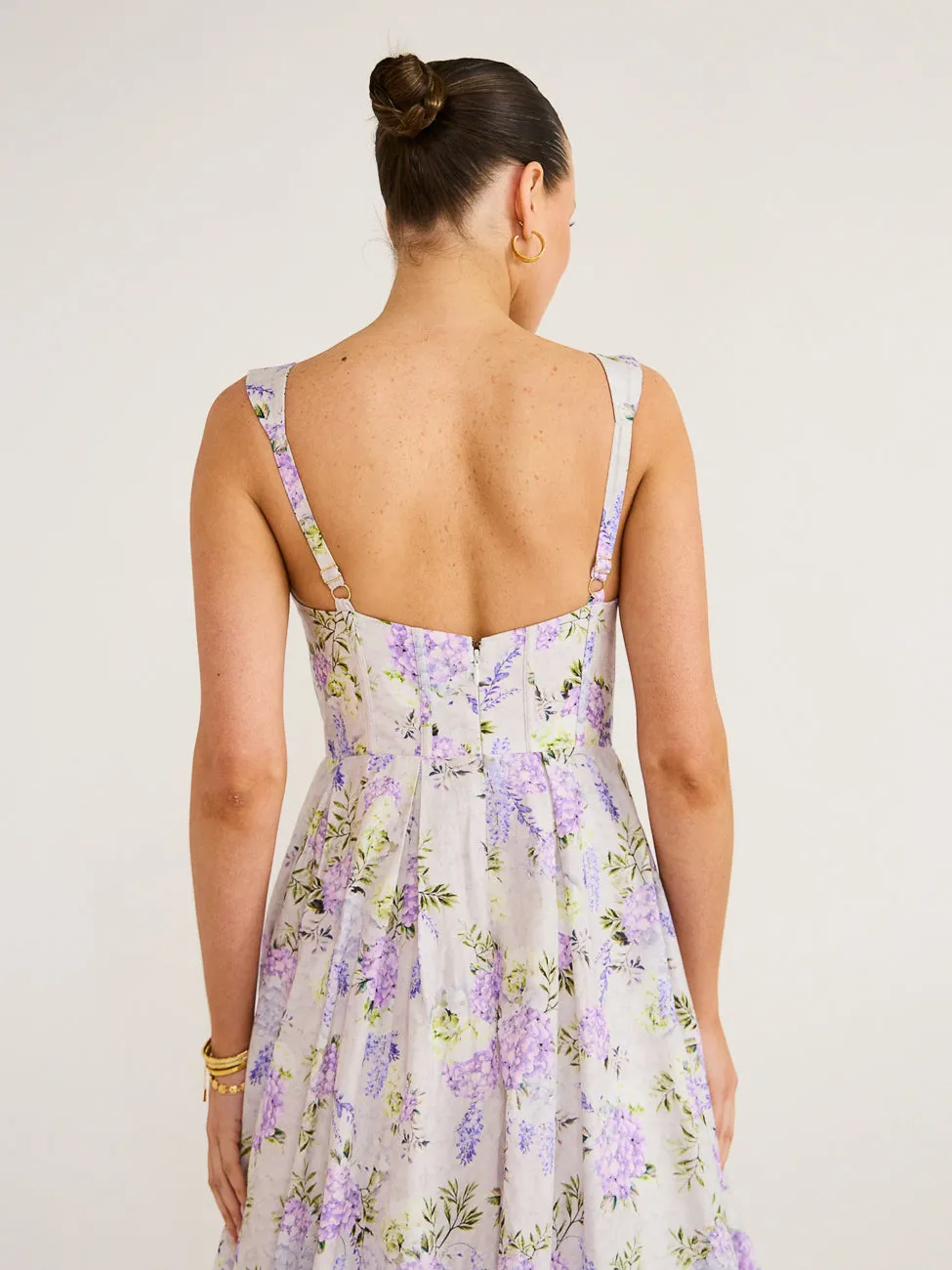 Aqua Blu Sarah Dress in Wisteria Print