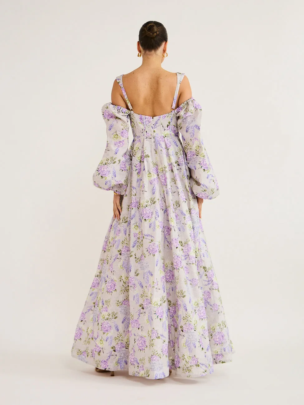 Aqua Blu Sarah Dress in Wisteria Print