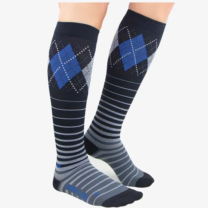 Argyle Stripe Compression Socks