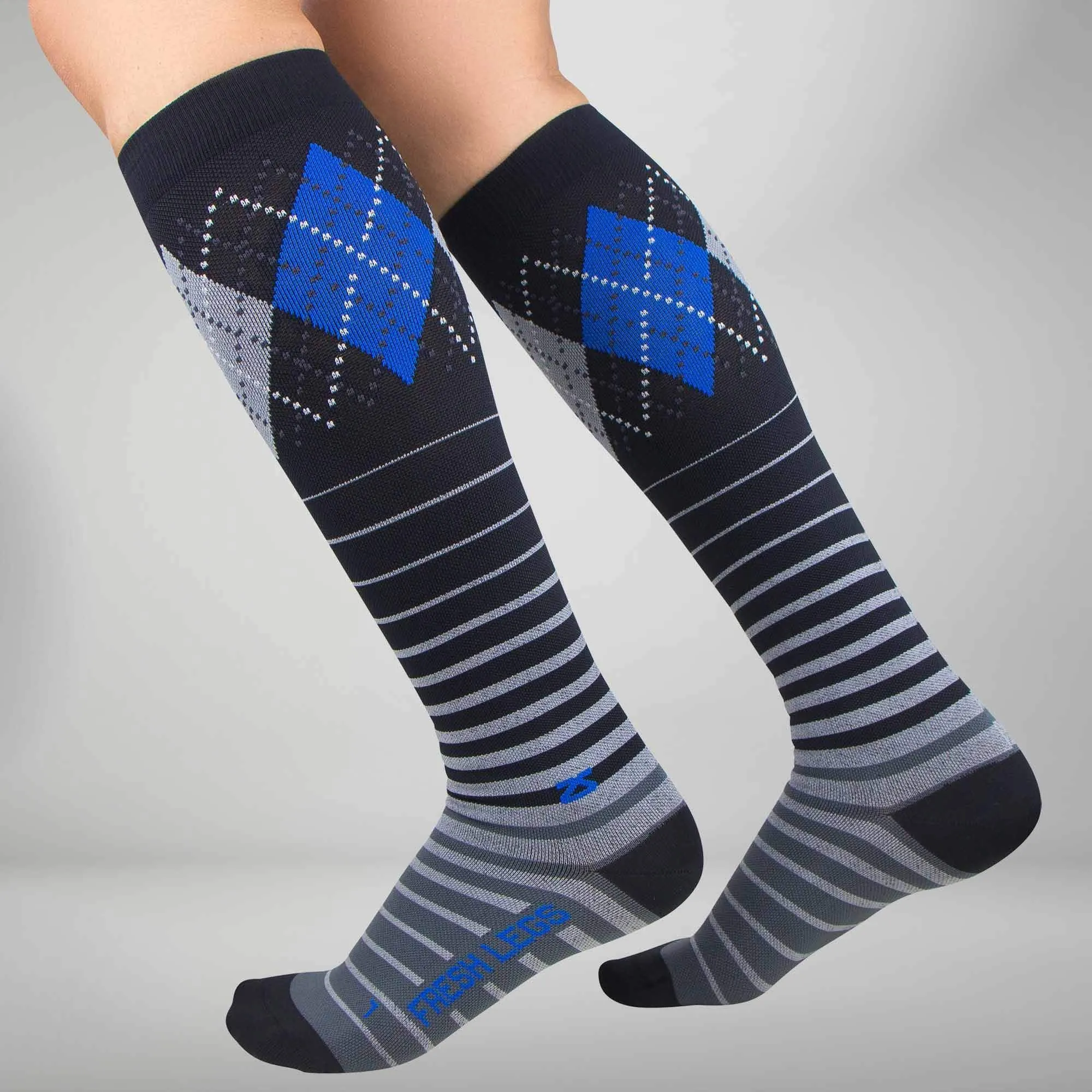 Argyle Stripe Compression Socks