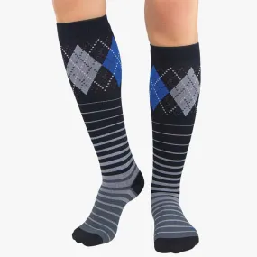 Argyle Stripe Compression Socks