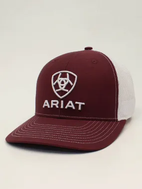 Ariat A300012609 Mens R112 Snapback Embroidery Cap Burgundy