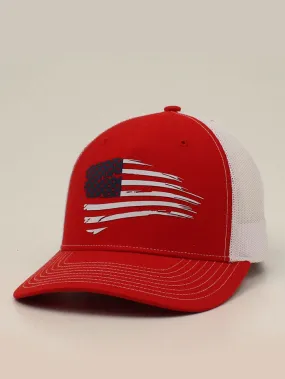 Ariat A300047004 Snapback R112 Distressed USA Flag Cap Red