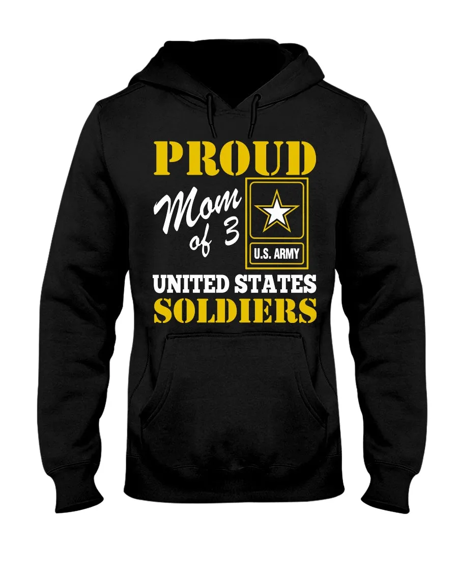 Army Mom of 3 Soldiers T-shirts