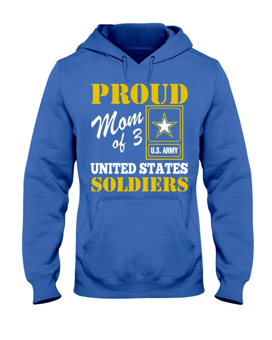 Army Mom of 3 Soldiers T-shirts