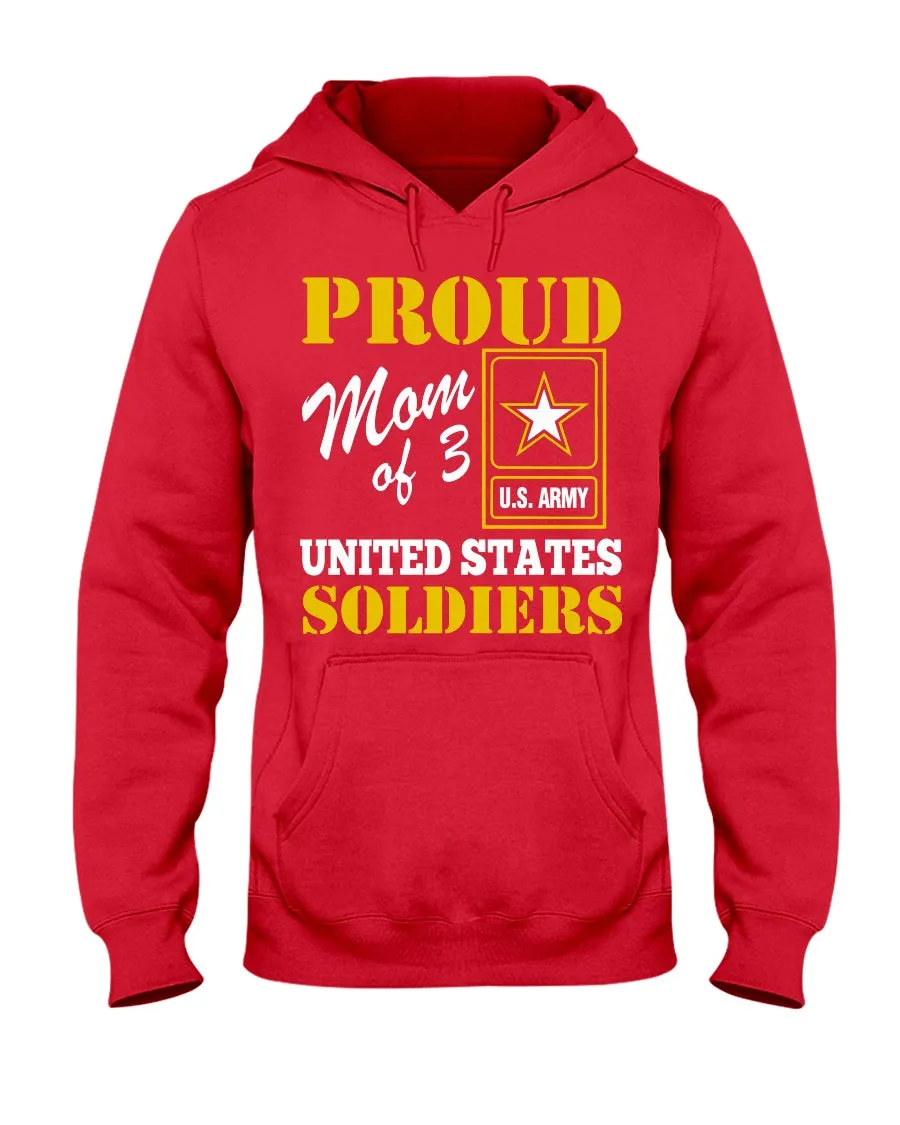 Army Mom of 3 Soldiers T-shirts