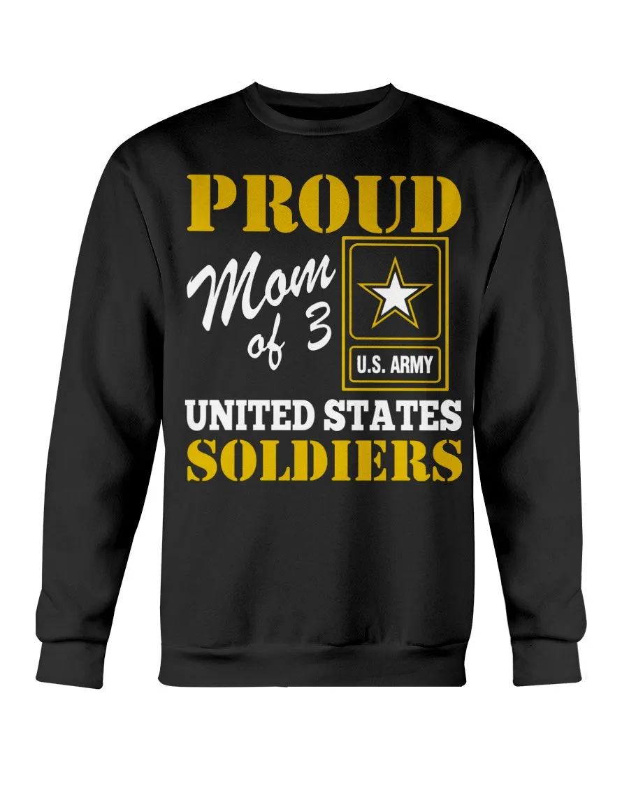 Army Mom of 3 Soldiers T-shirts