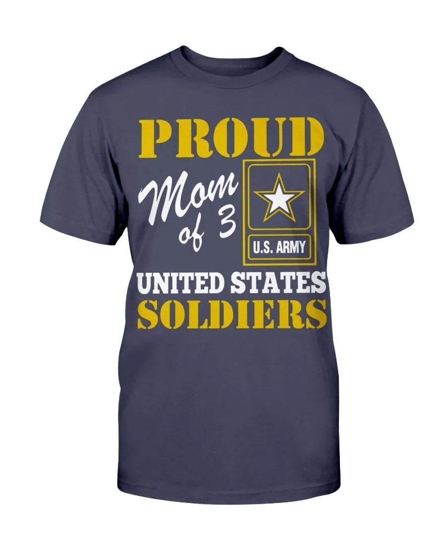 Army Mom of 3 Soldiers T-shirts