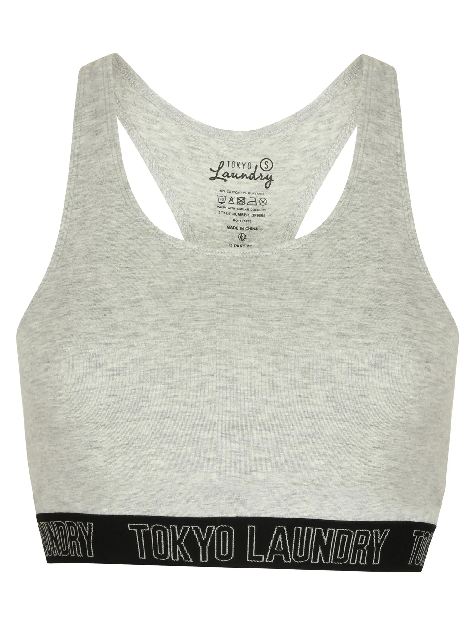 Ava Sports Bra and Briefs Set in Light Grey Marl - Tokyo Laundry