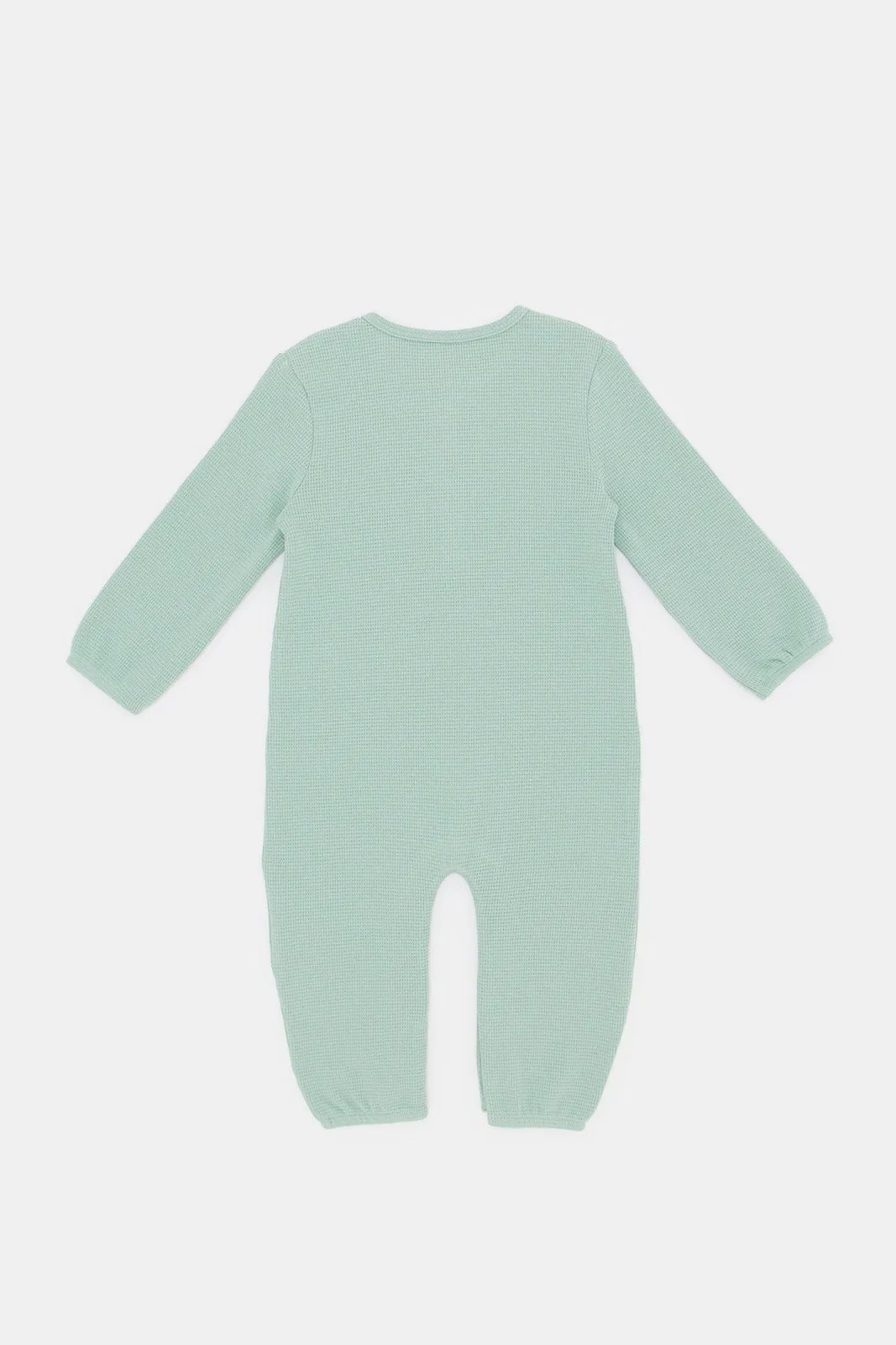 Babies Mint Embroidery Henley Romper