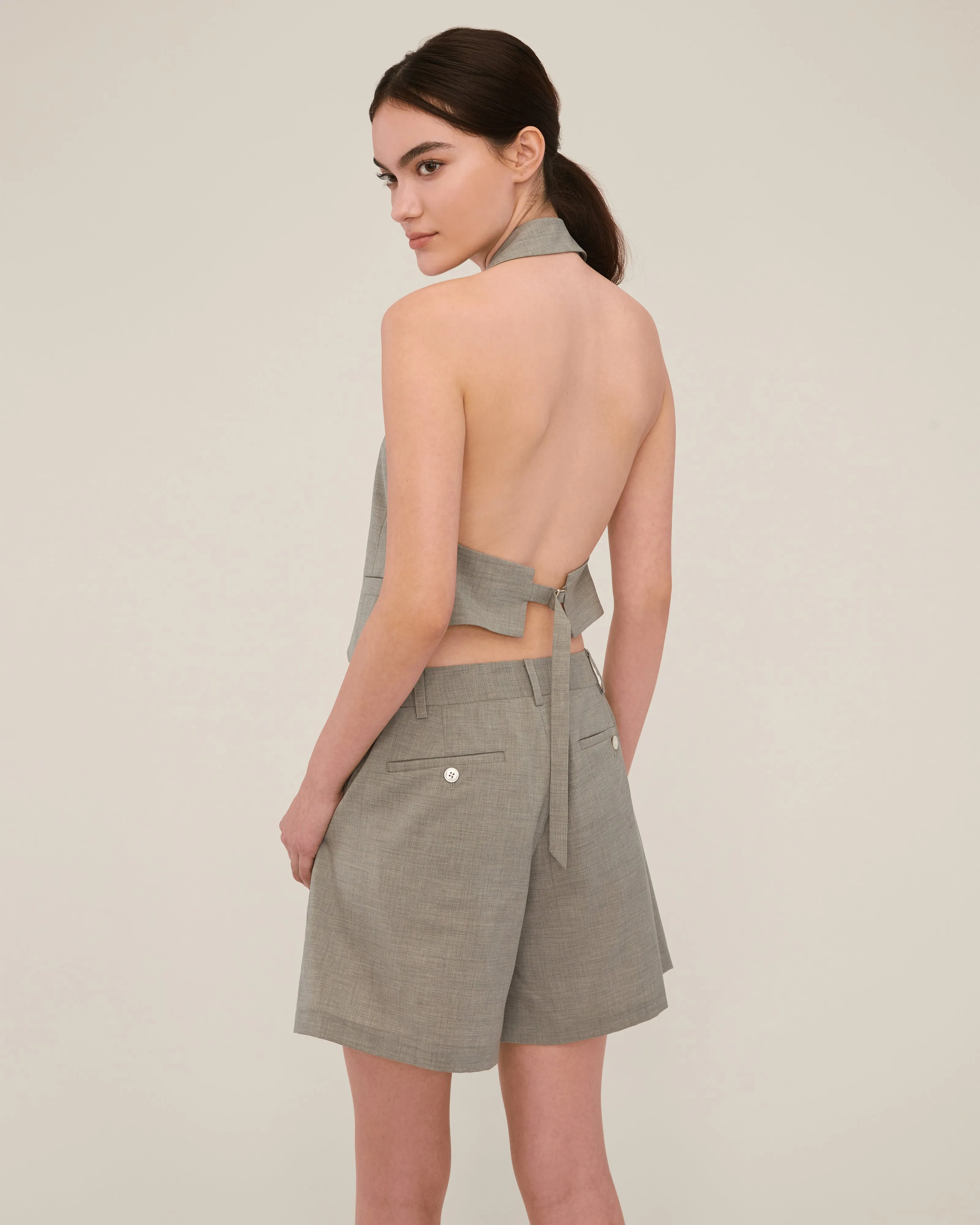 Bailey Pleated Wool Short