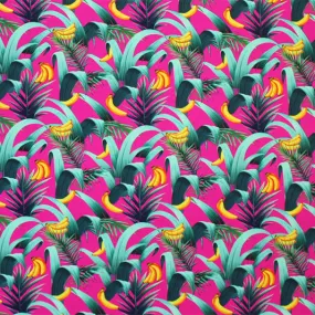 Bananas And Palms Printed Spandex | Blue Moon Fabrics