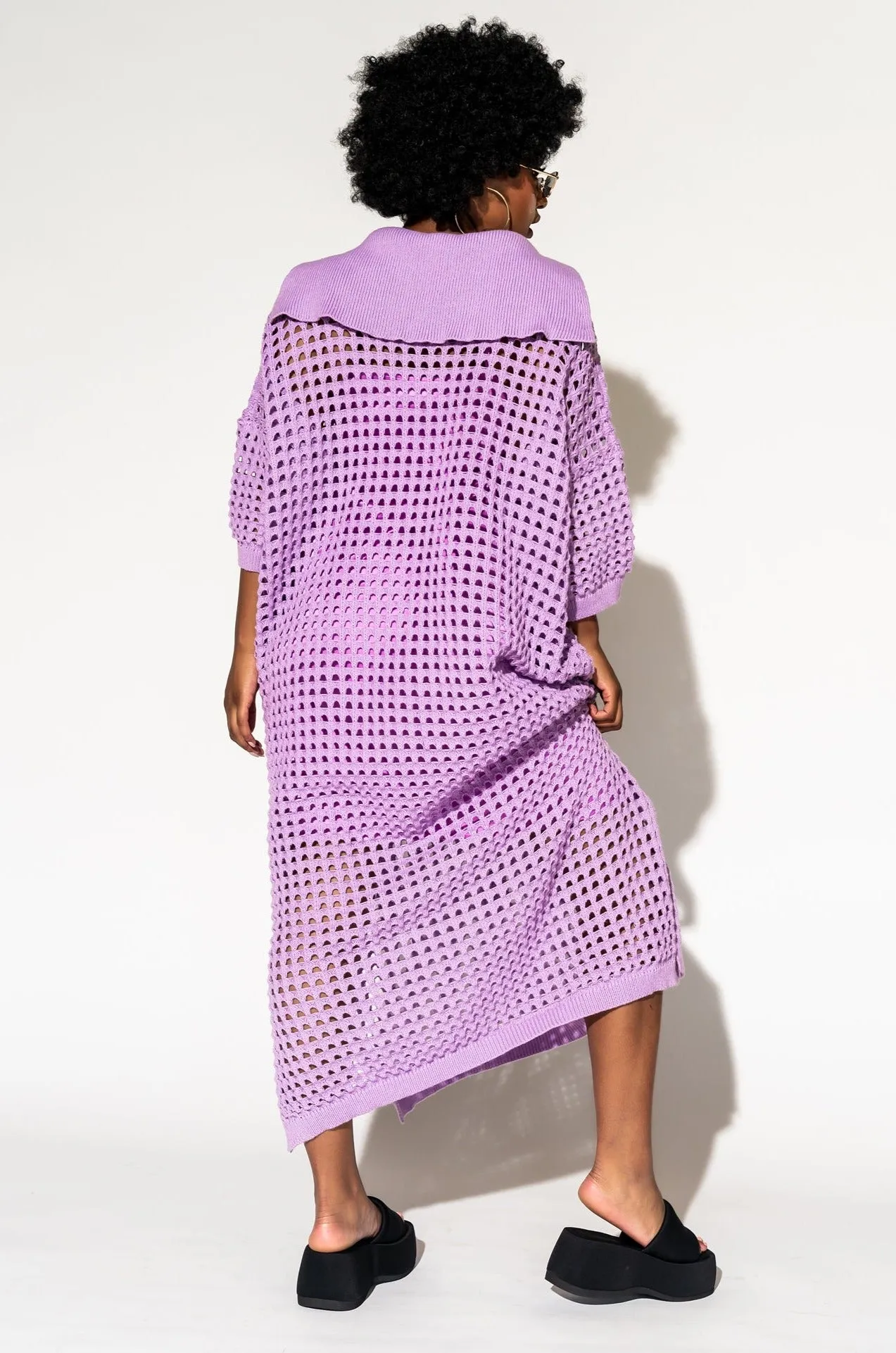 Be Bold Oversized Knit Dress   Slip in Lavender