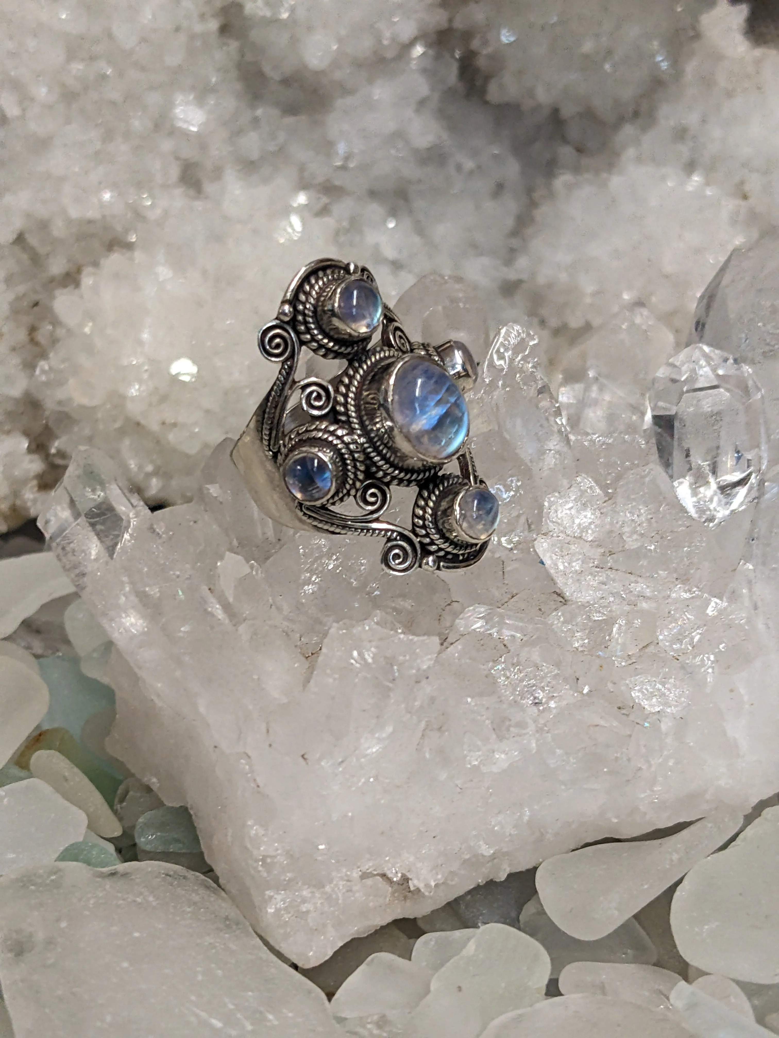 Beautifully Detailed Moonstone Ring