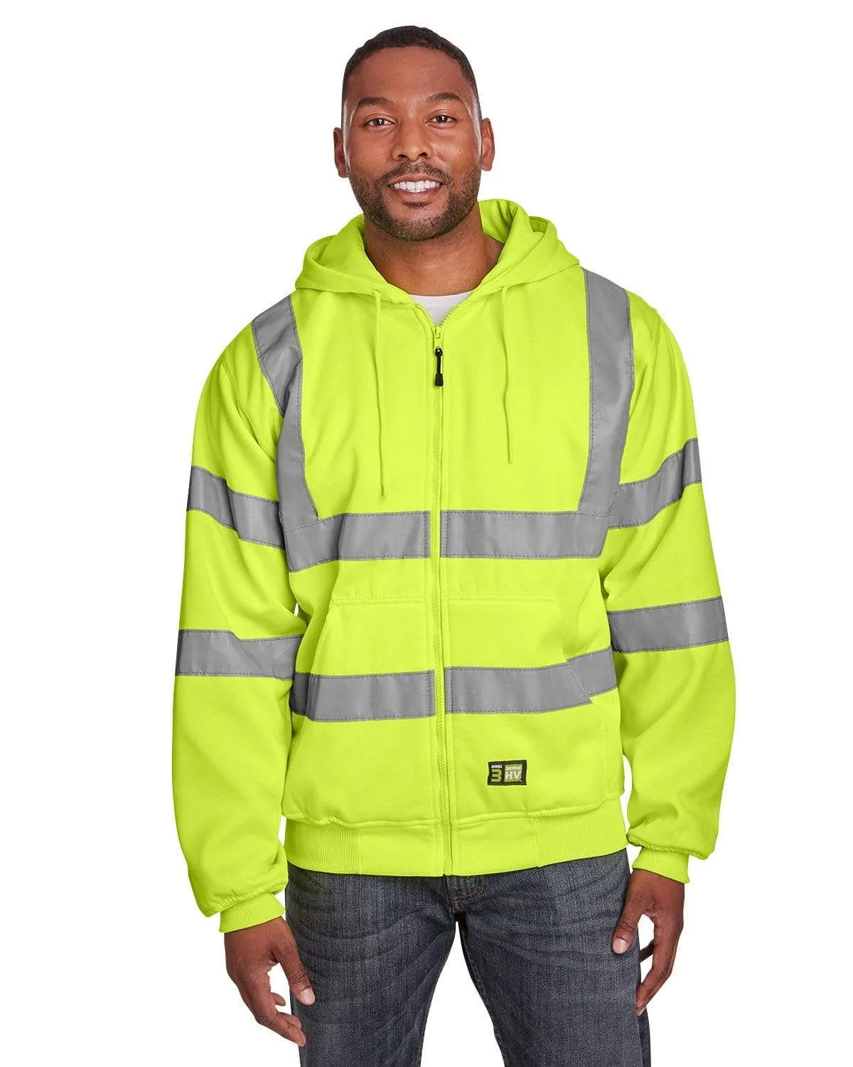 Berne - Men's Hi-Vis Type R Class 3 Lined Hooded Sweatshirt