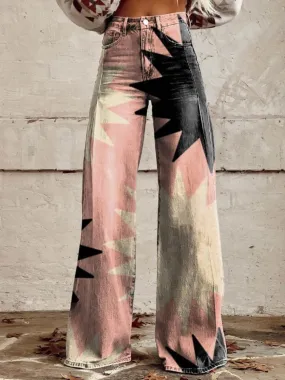 BERTHA PINK EXPLOSION WIDE LEG PANTS