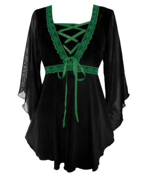 Bewitched Top in Black/Emerald