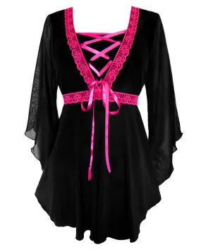 Bewitched Top in Black/Fuschia