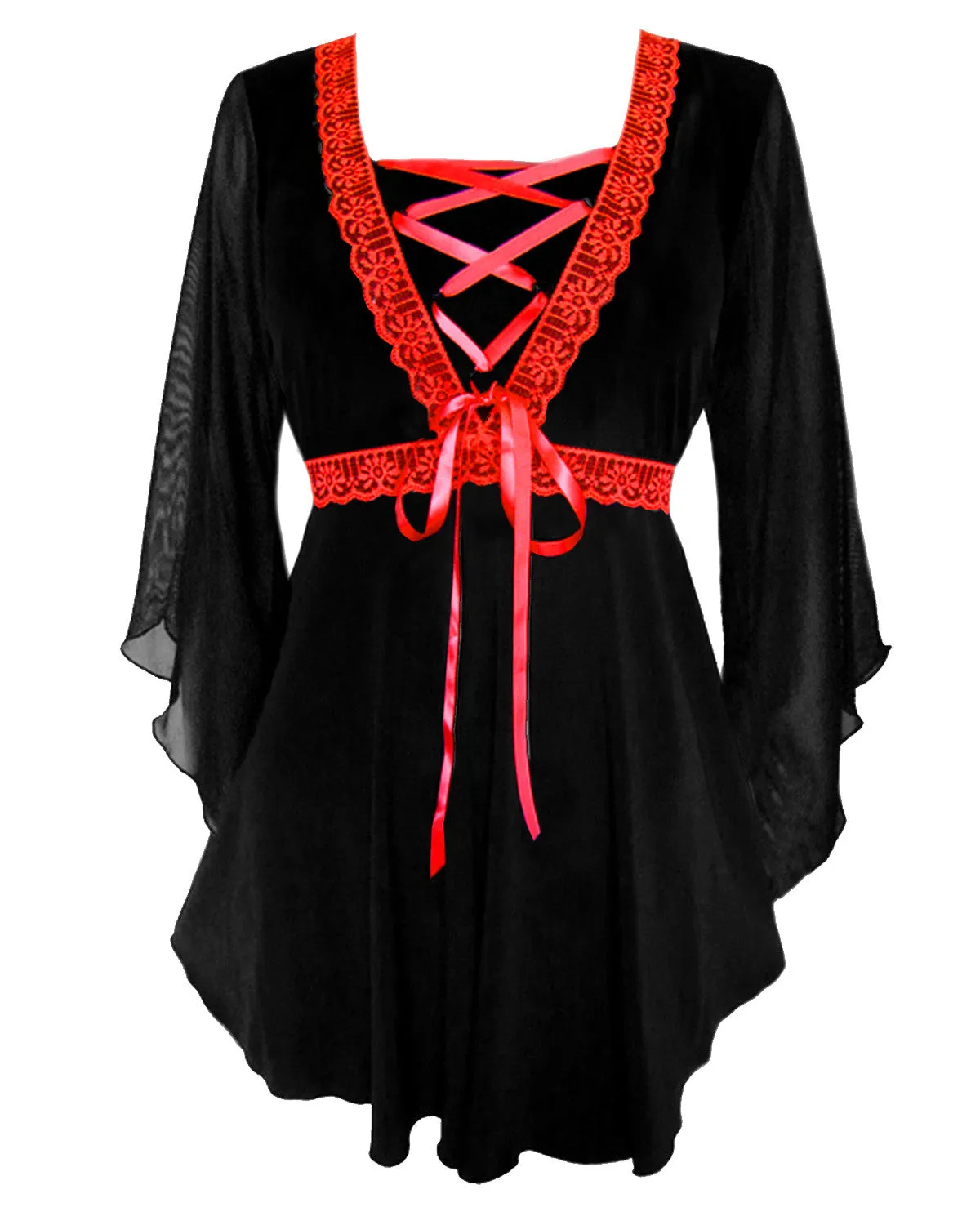 Bewitched Top in Black/Red