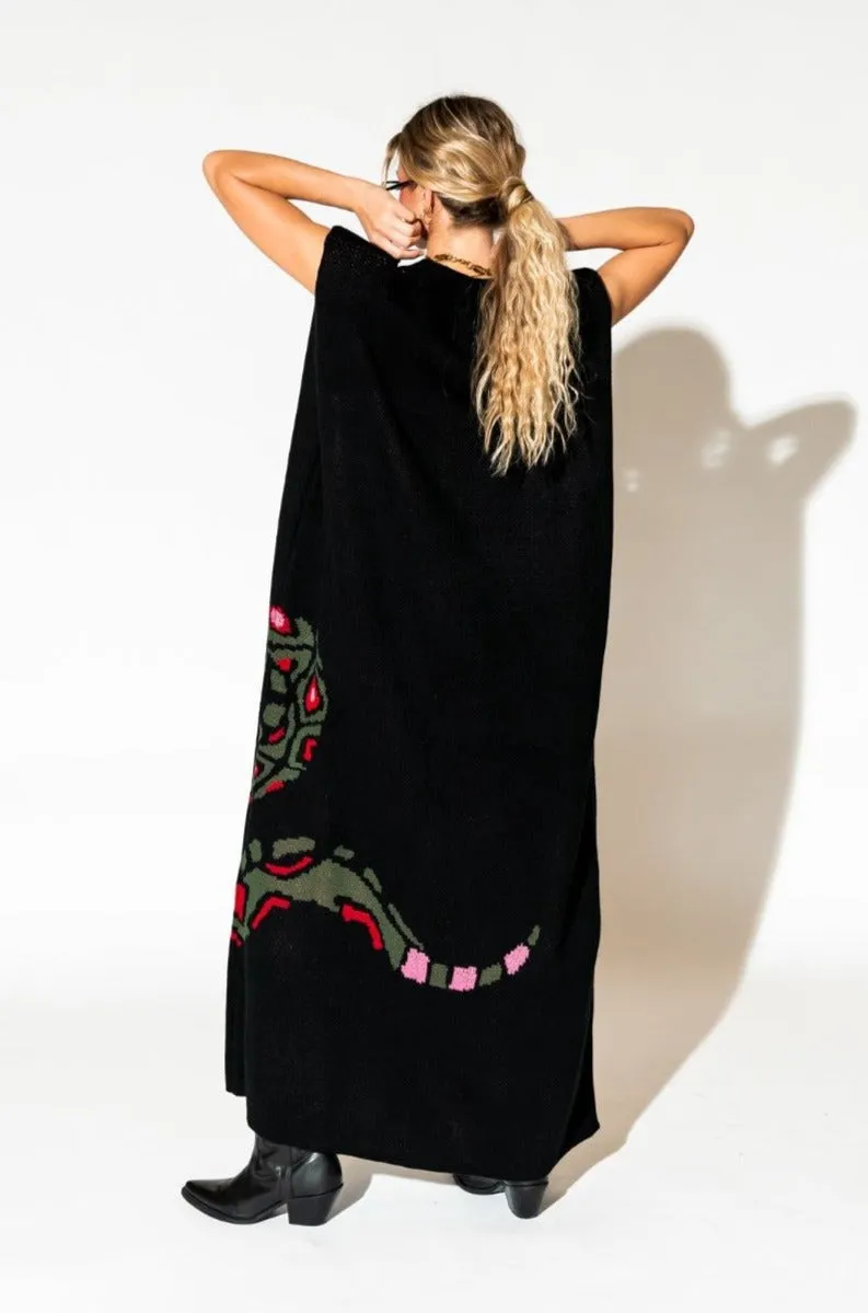 Big Reputation Oversized Knit Maxi Dress in Snake *RESTOCKED*