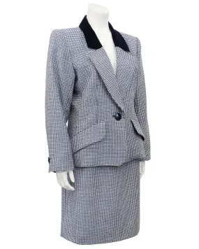 Black and White Houndstooth Skirt Suit