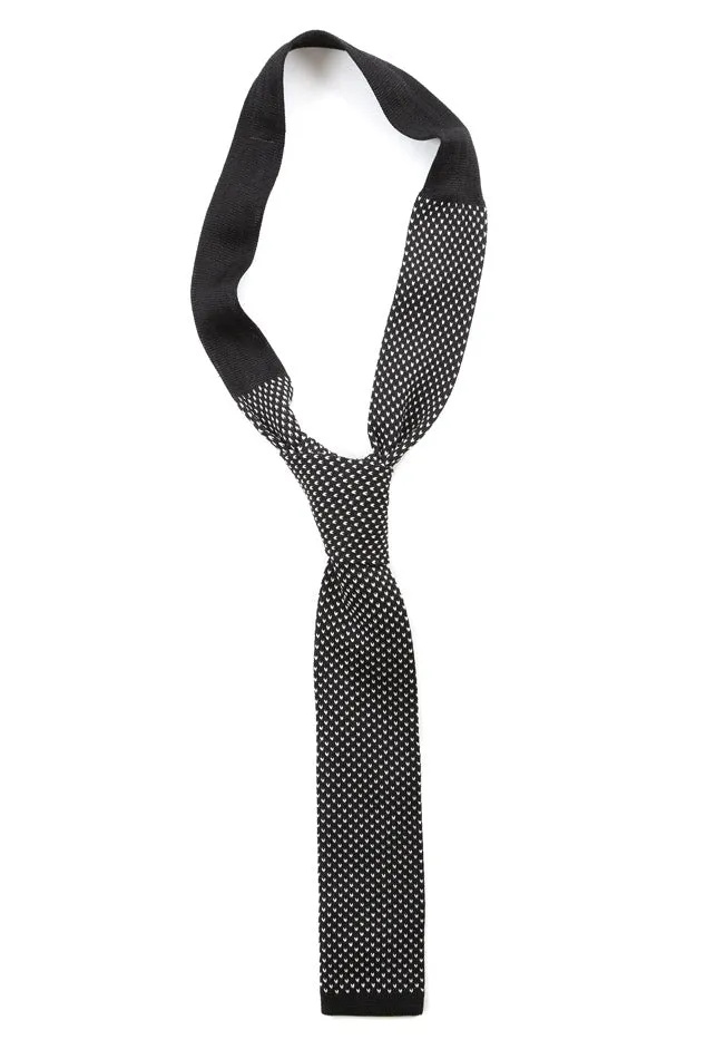 Black, White Lanvin Square End Tie