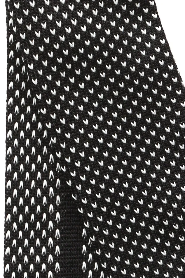 Black, White Lanvin Square End Tie