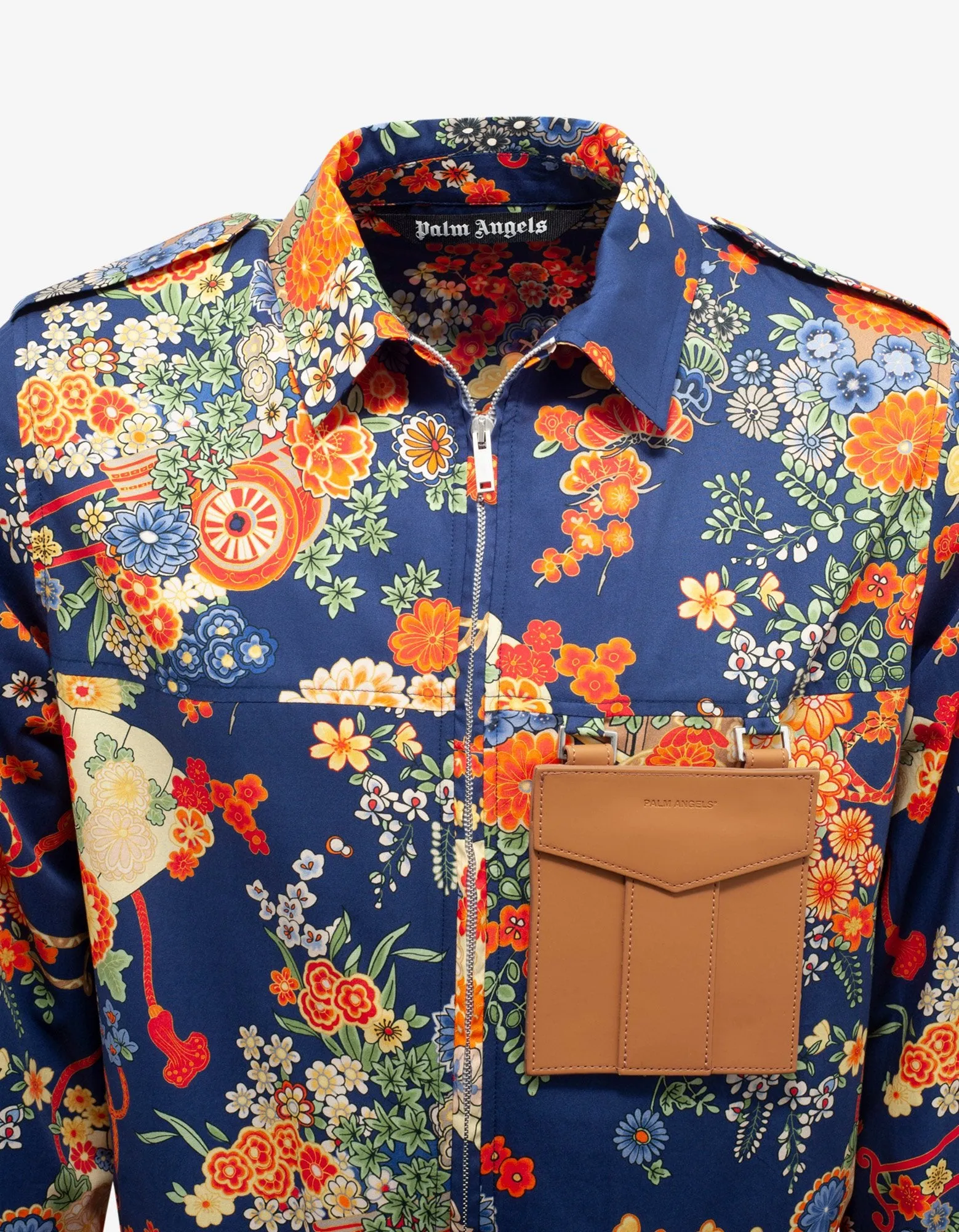 Blue Floral Print Blooming Pocket Shirt