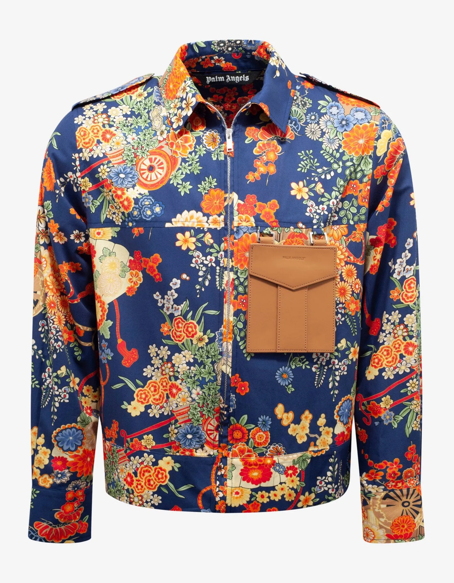 Blue Floral Print Blooming Pocket Shirt