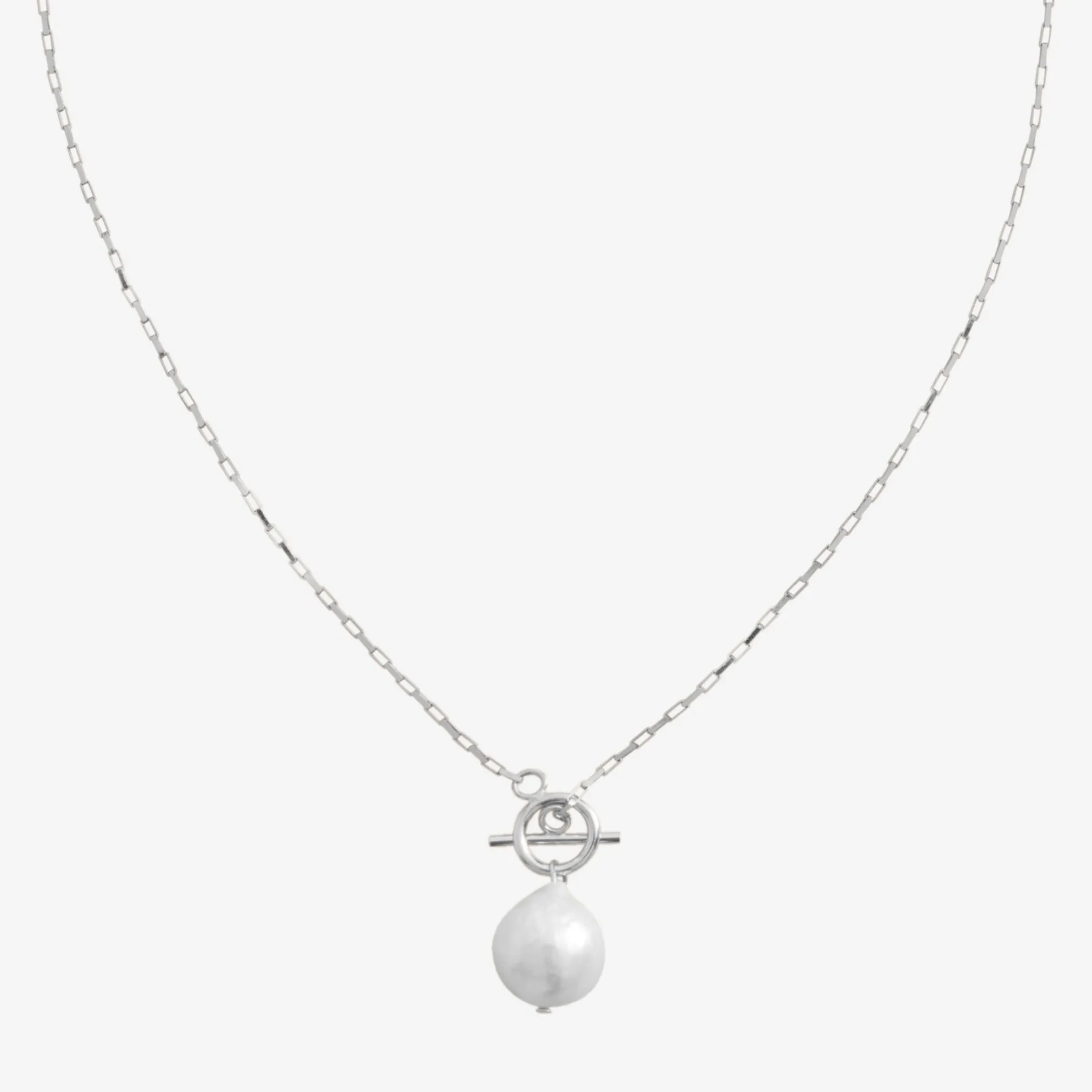 BOLD PEARL NECKLACE Silver