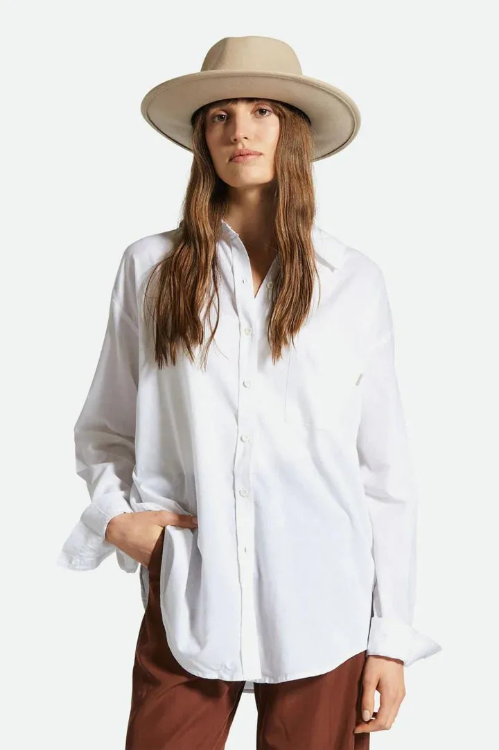 BRIXTON - WOMENS SIDNEY OVERSIZED L/S WVN WHITE