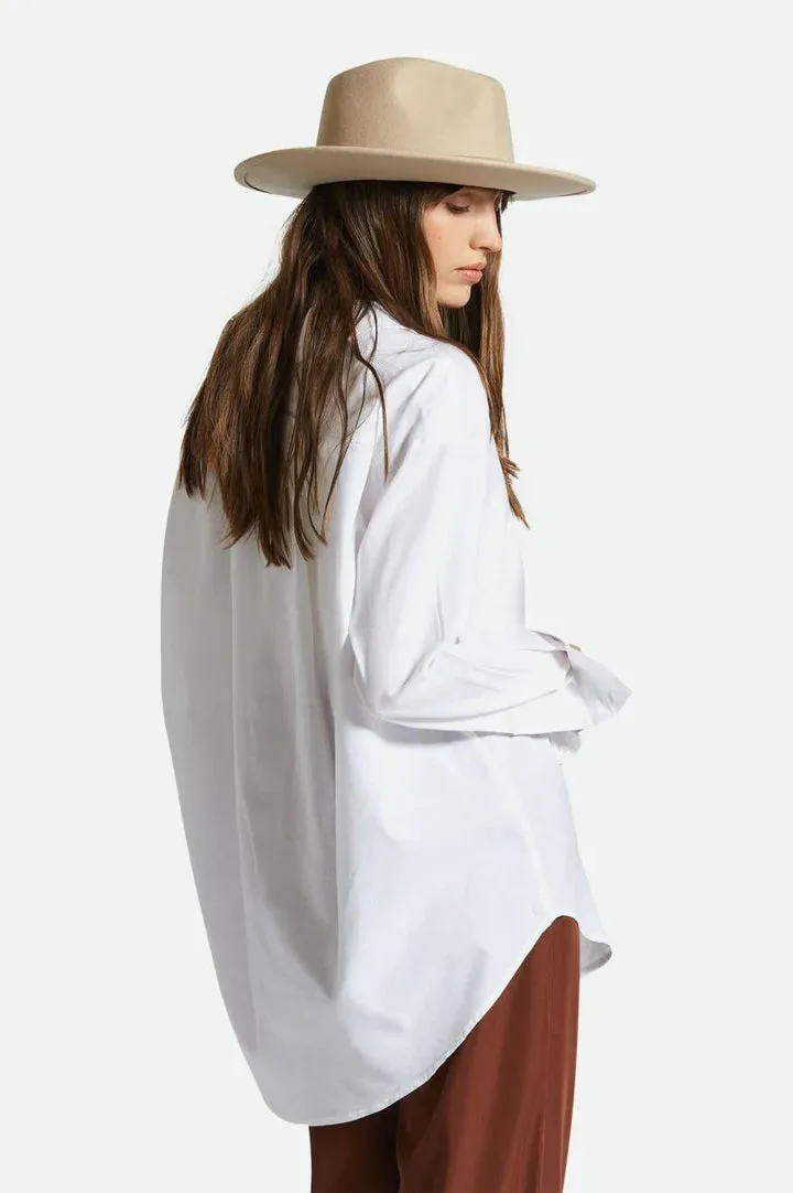 BRIXTON - WOMENS SIDNEY OVERSIZED L/S WVN WHITE