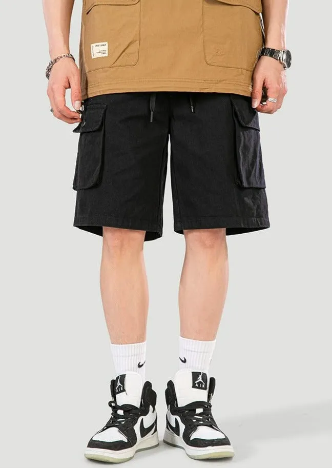 Cargo Utility Shorts with Drawstring Waist