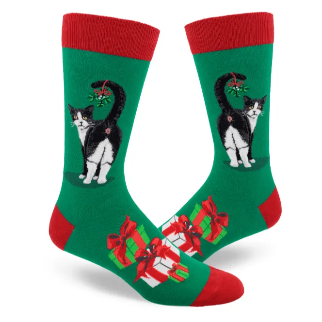 Cat Butt Christmas Men's Crew Socks