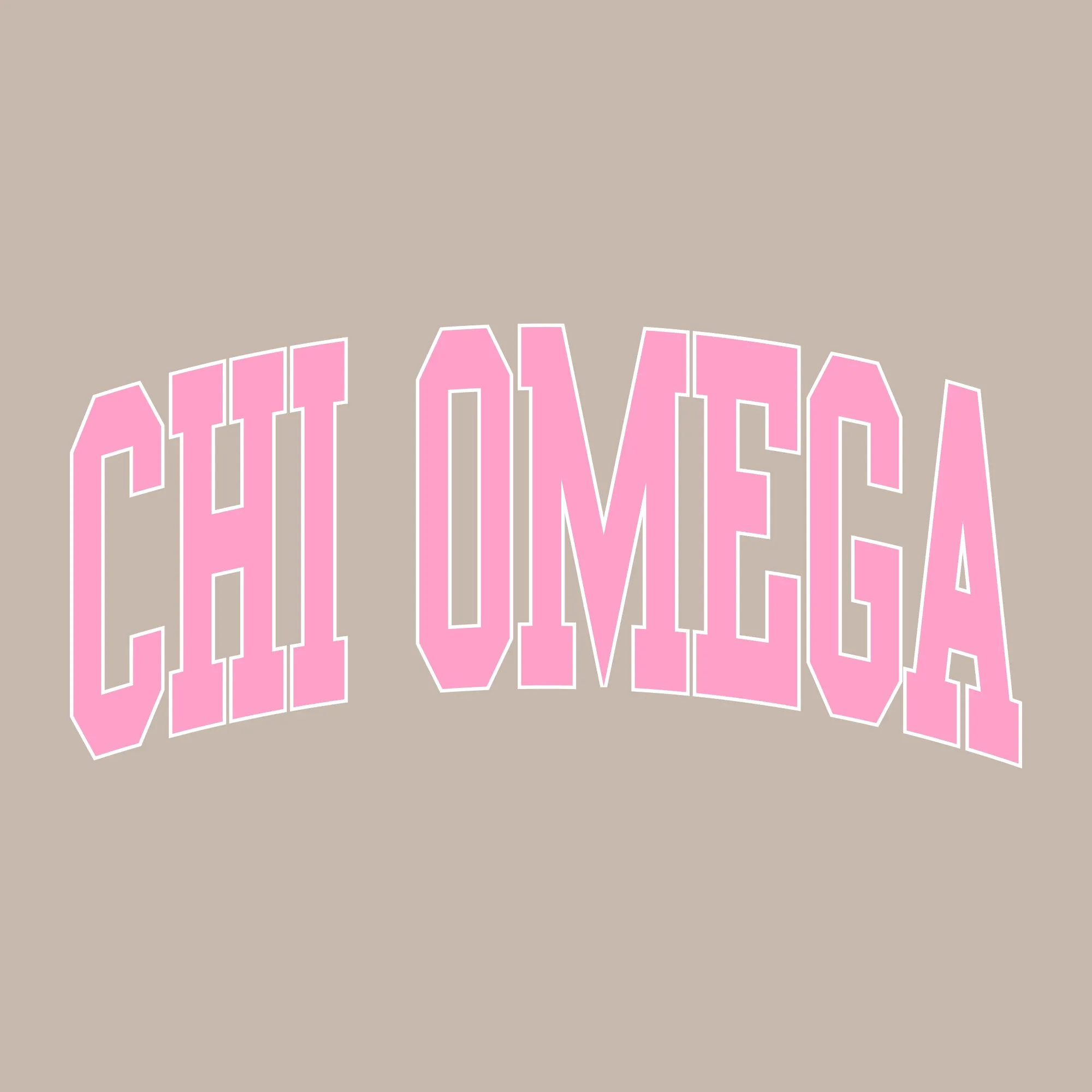 Chi Omega Greek Mega Arch Crewneck Sweatshirt - Sand