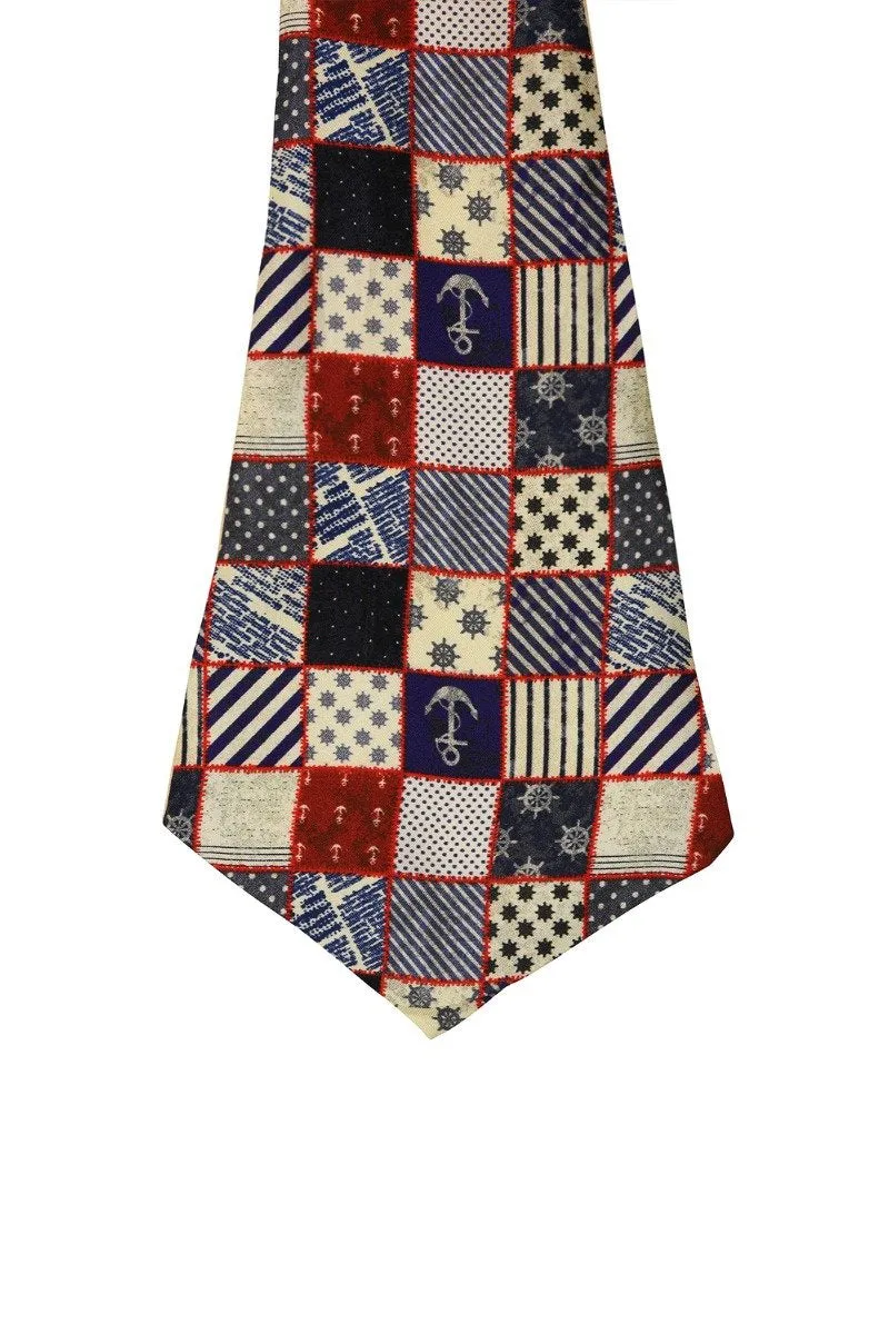 Chokore Men's Blue & Red Silk Designer Cravat