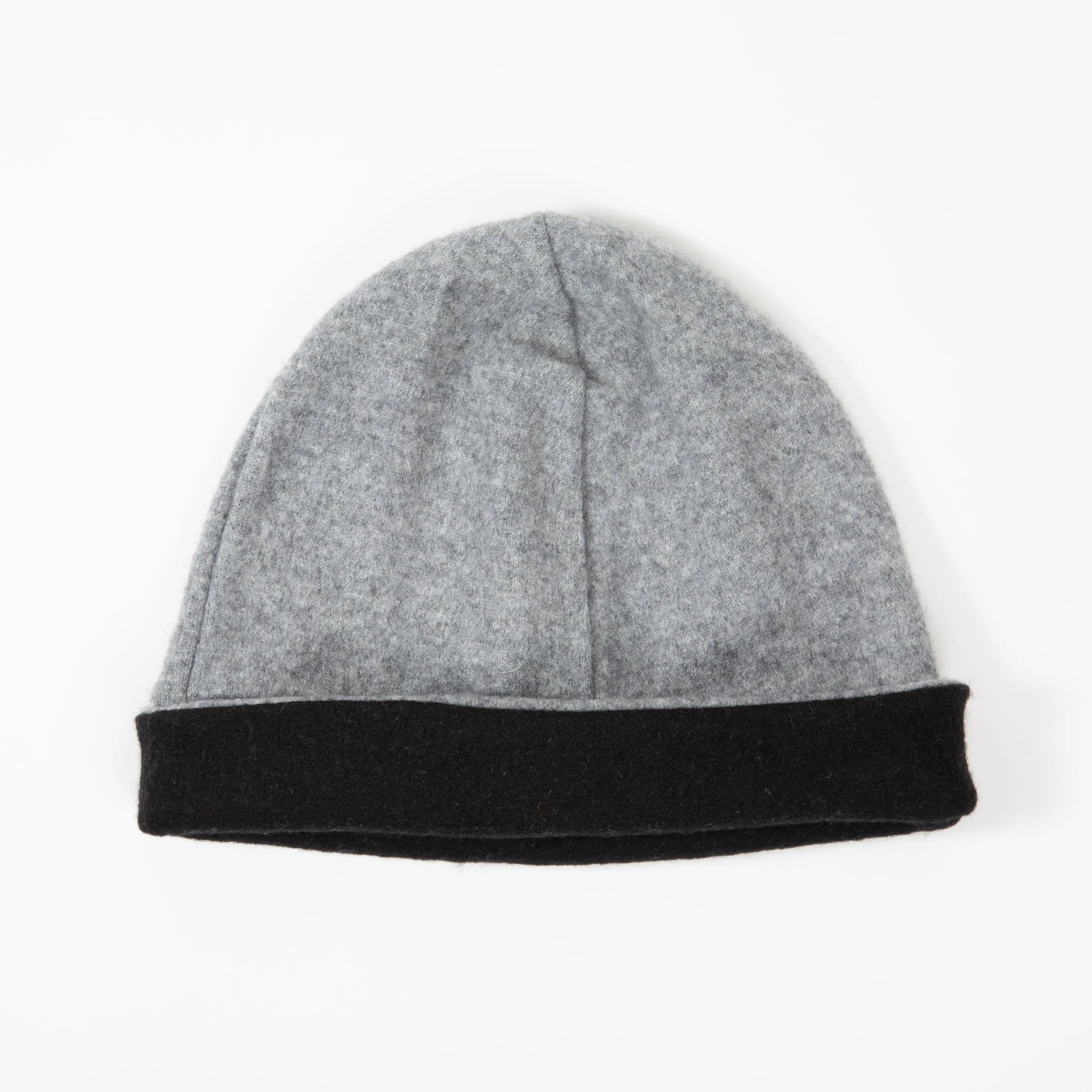 Classic Ash Grey & Black Cashmere Beanie