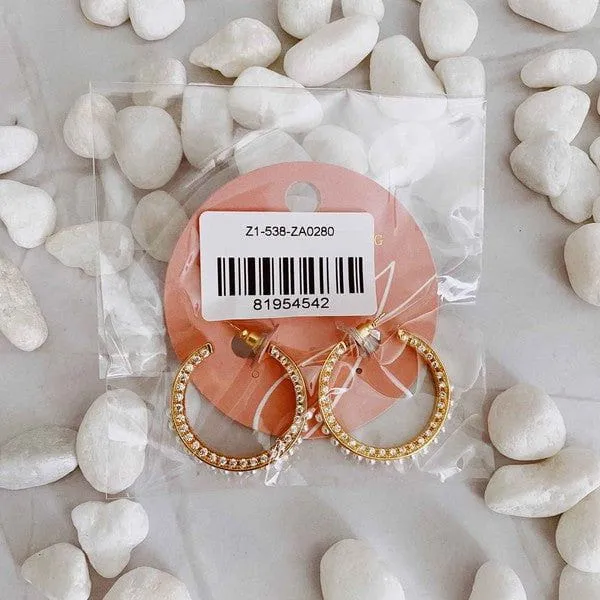 Classy Lady Pearl Hoop Earrings