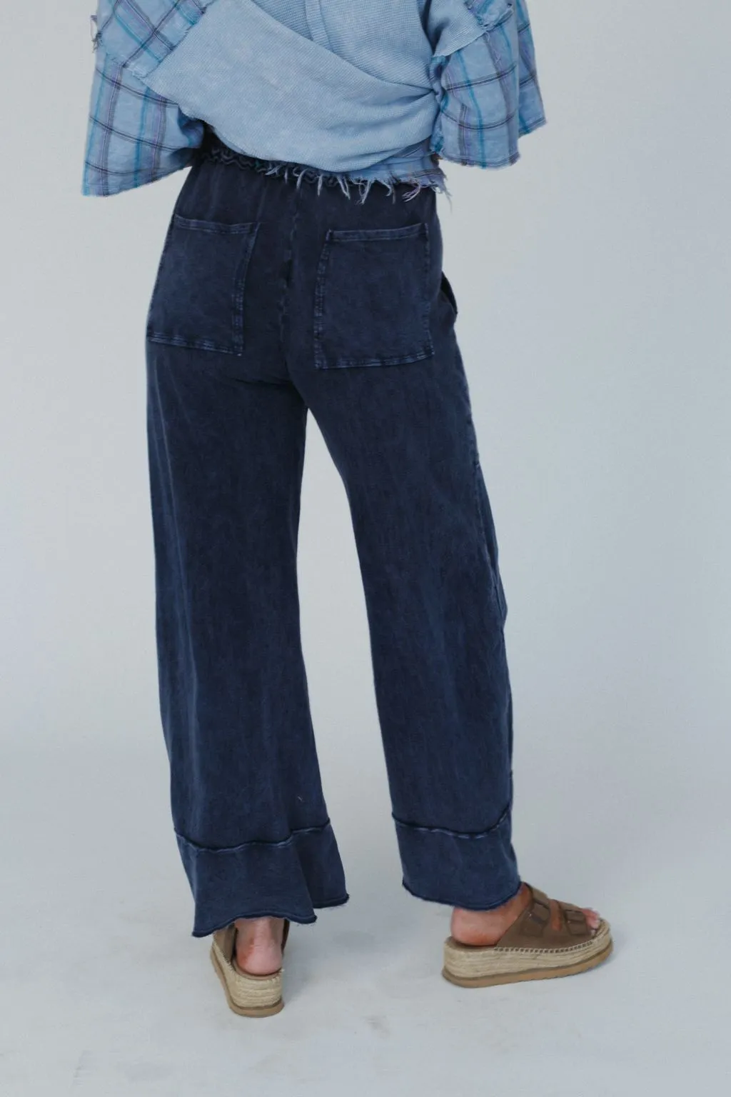 Coastal Drift Wide Leg Pants - Navy