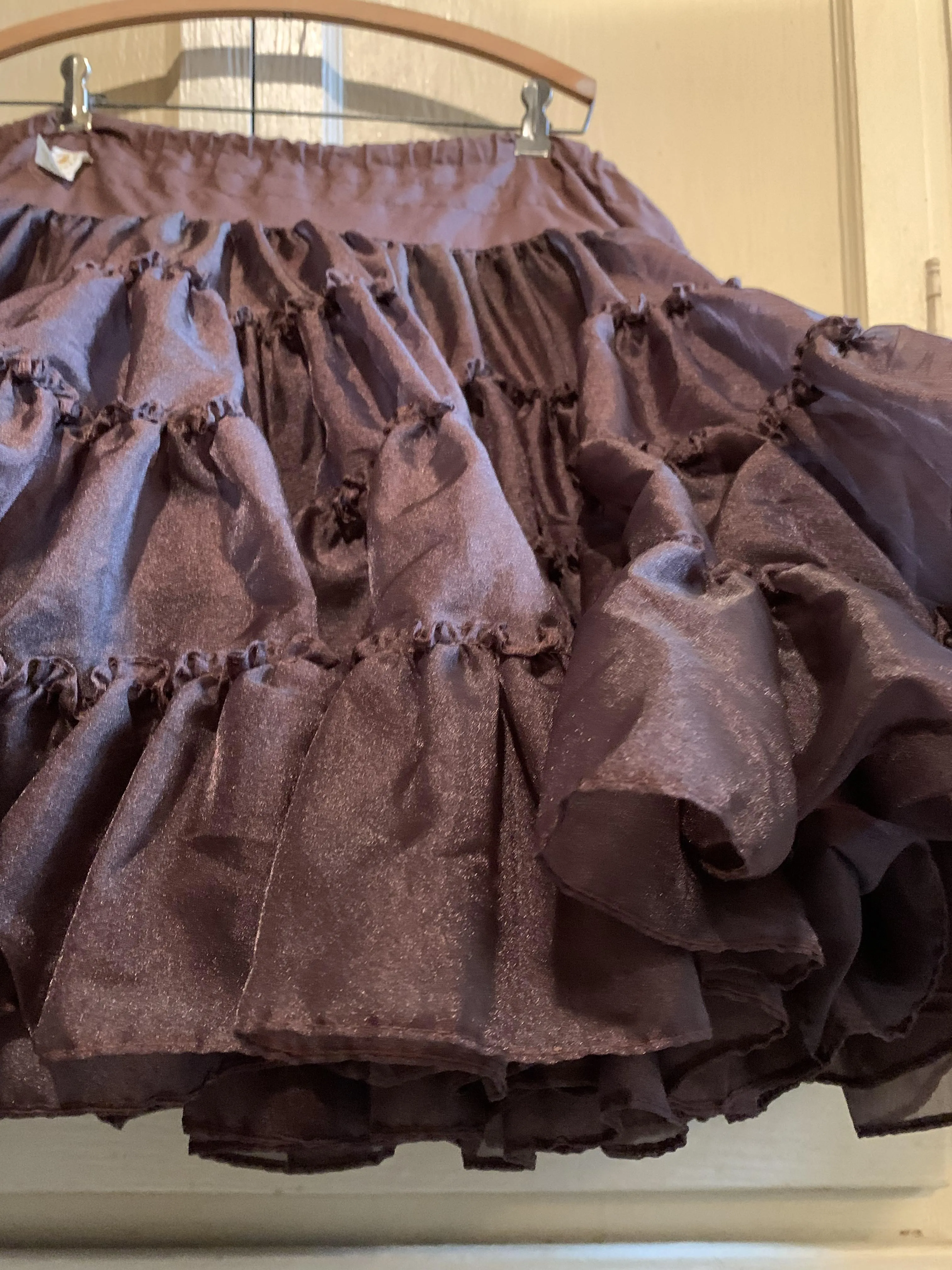 Cocoa Brown Organza Nylon 2 Layer Crinoline circa 1960s