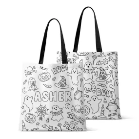 Colorable Personalized Trick Or Treat Bags | No Tricks All Treats