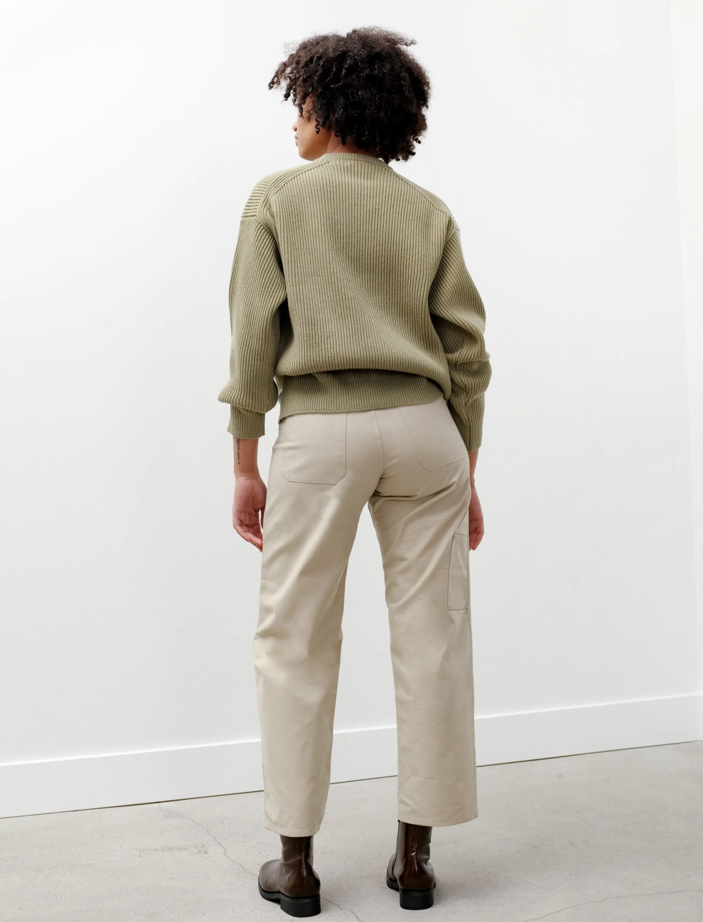 Cotton Oiled Canvas Pants Light Beige