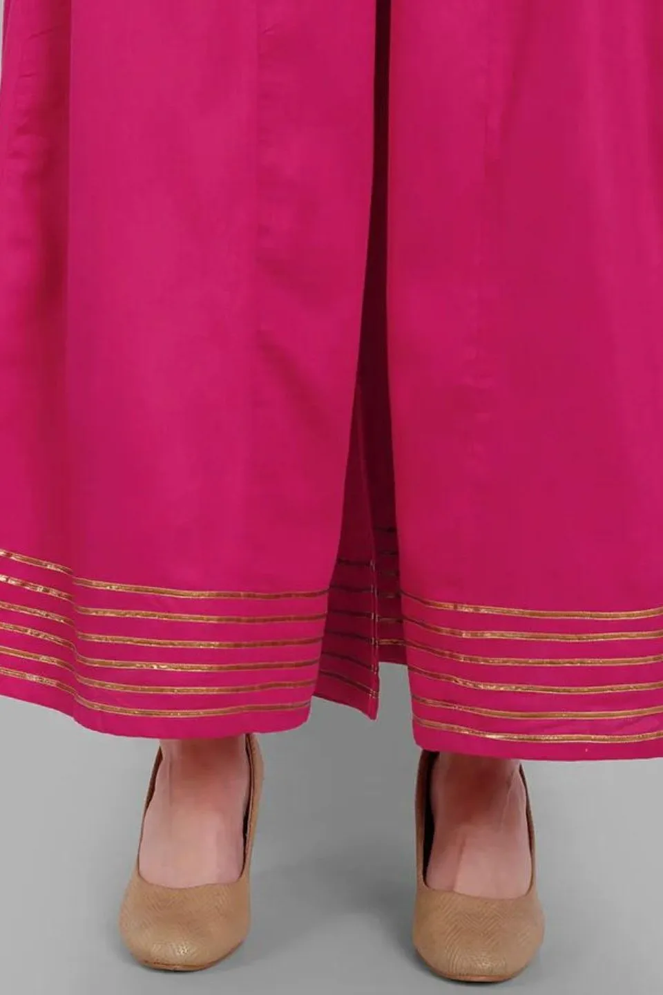 Cotton Rayon Hot Pink Kalidar Sharara