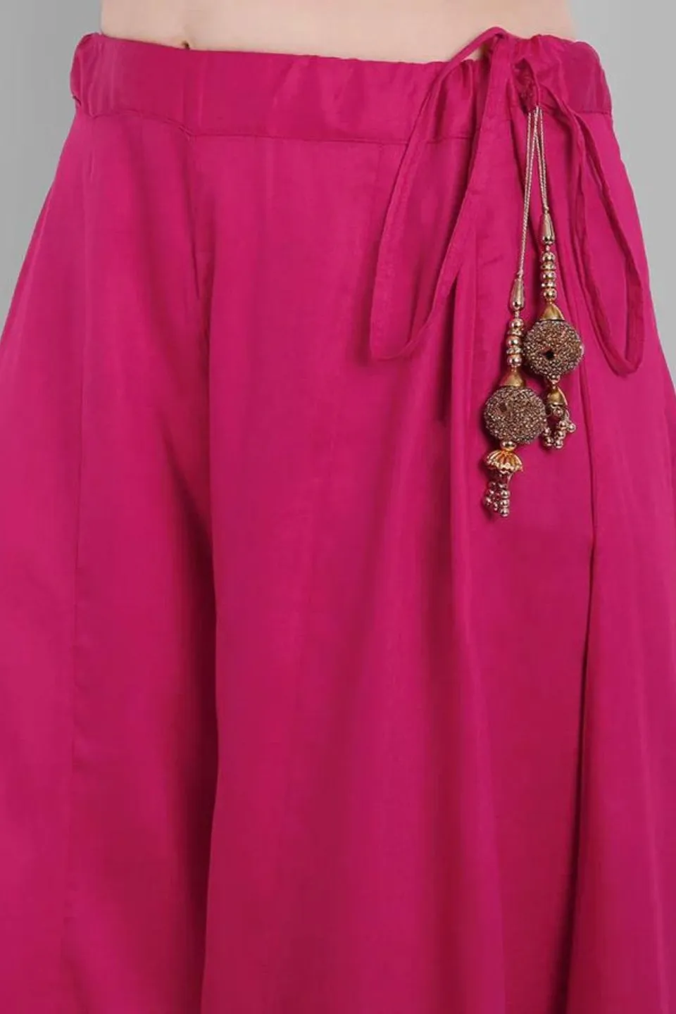 Cotton Rayon Hot Pink Kalidar Sharara