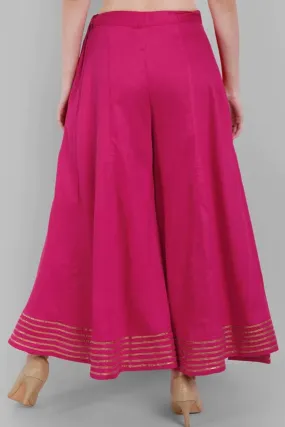 Cotton Rayon Hot Pink Kalidar Sharara