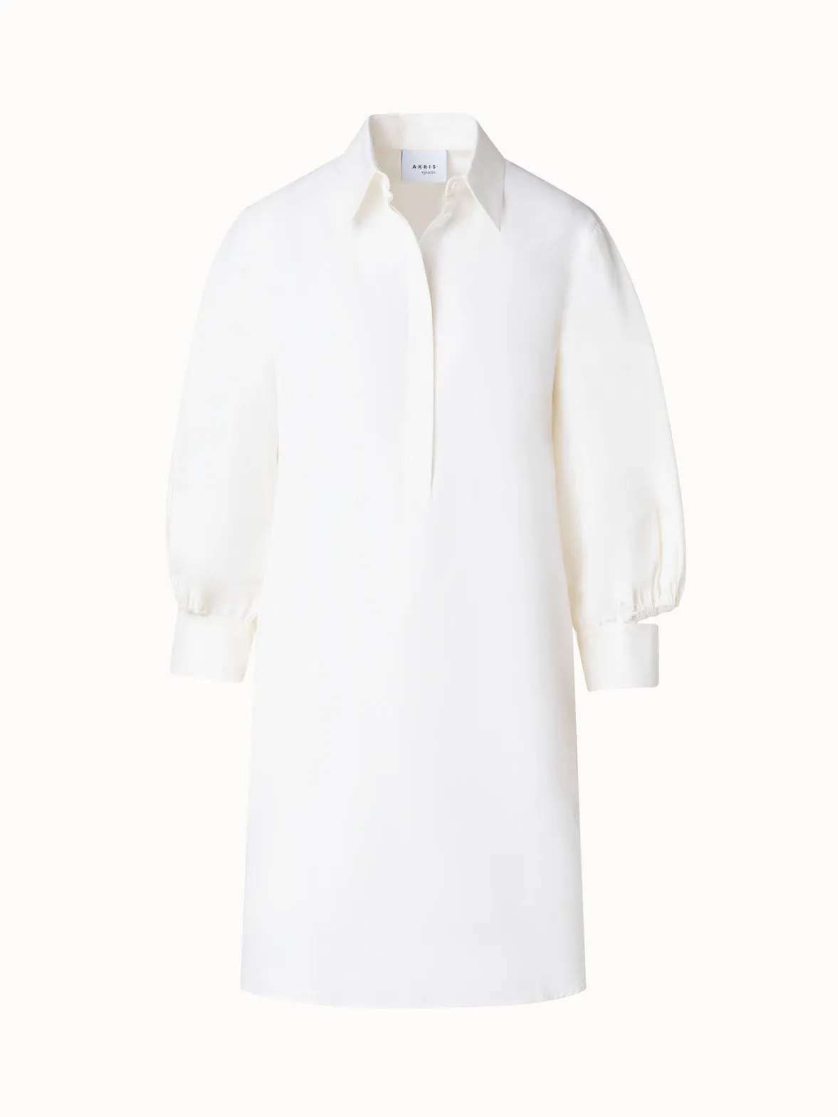 Cotton Shirt Dress with Volume Sleeves