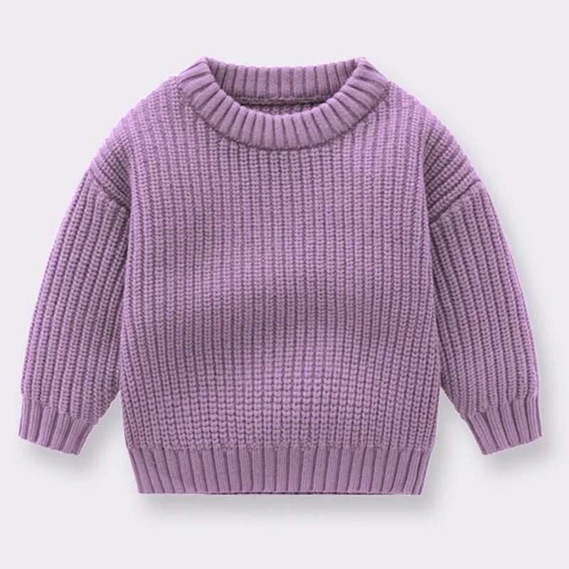 Cozy Kids' Round Neck Knit Sweater